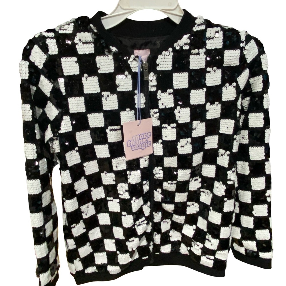 More Than Magic Black and White Sequin Jacket